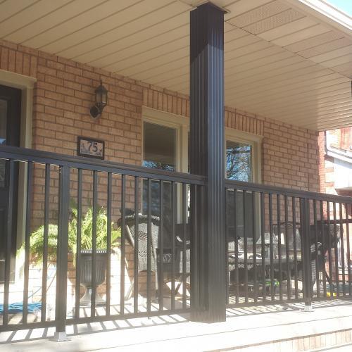 black porch railing
